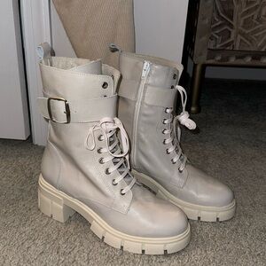 HELENE ROUGE Leather Combat Boots